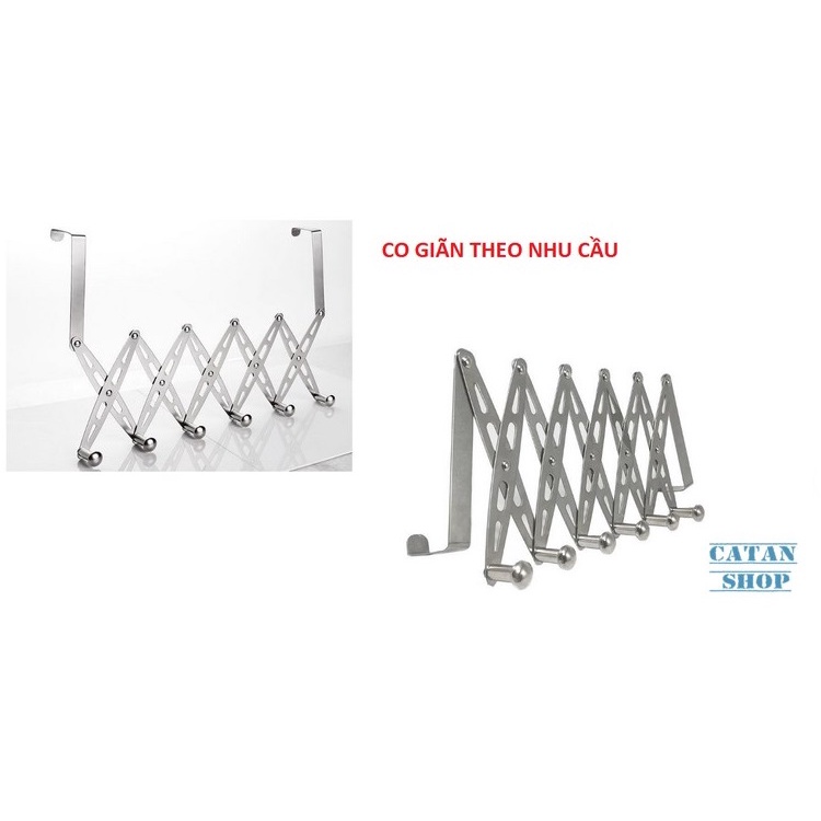 Móc treo quần áo sau cửa, móc treo đồ zic zac gắn tường bằng inox có thể co dãn gấp gọn-GD72-MTXG