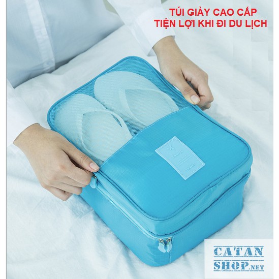 Túi Đựng Giày Cao Cấp, Túi Du Lịch Hàn Quốc, chống thấm ngăn mùi, xếp gọn đa năng trong vali túi Bag in Bag.