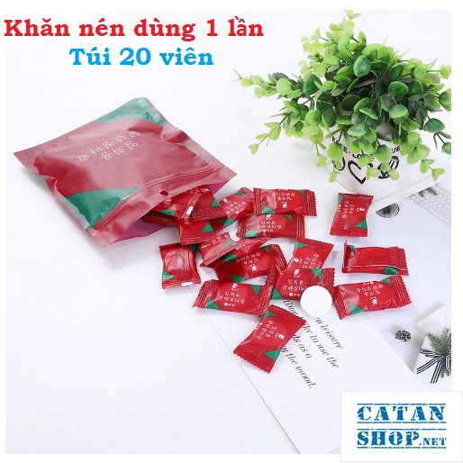 Gói 20 Khăn Giấy Nén Đa Năng Hàn Quốc Siêu Thấm Hút Khăn Lau Mặt Dùng 1 Lần Bông Cotton Tự Nhiên Bông Tẩy Trang