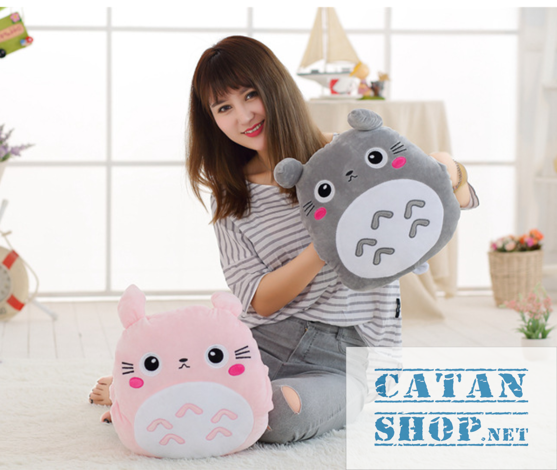 Gối mền TOTORO HOA 3 trong 1 hàng loại 1, nỉ nhung cực mịn, bộ chăn gối văn phòngngủ trưa du lịch