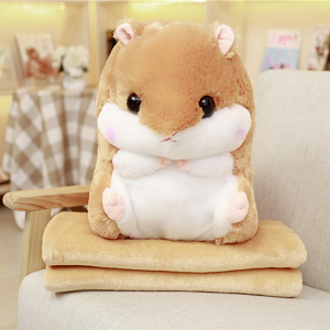 Gối mền hamster  3 trong 1 siêu cute, nỉ nhung cực mịn,chăn gối văn phòng,gấu bông CATAN shop,quà tặng sinh nhật