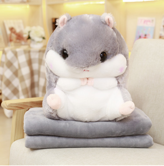 Gối mền hamster  3 trong 1 siêu cute, nỉ nhung cực mịn,chăn gối văn phòng,gấu bông CATAN shop,quà tặng sinh nhật