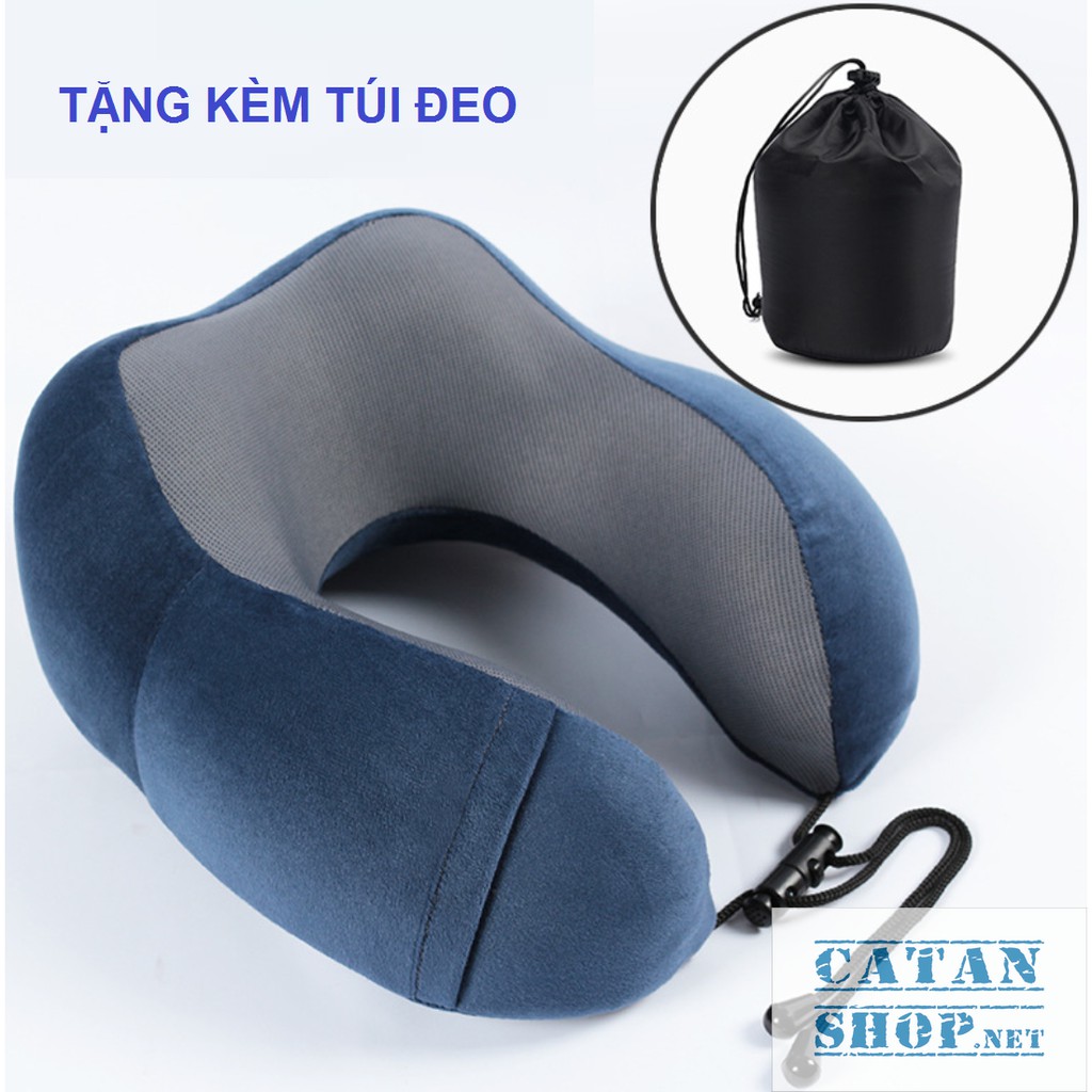 GỐI CAO SU NON ❤️FREE SHIP❤️ GỐI CHỮ U cao cấp tặng kèm túi đựng, gối kê cổ memory foam du lịch ngủ trưa văn phòng