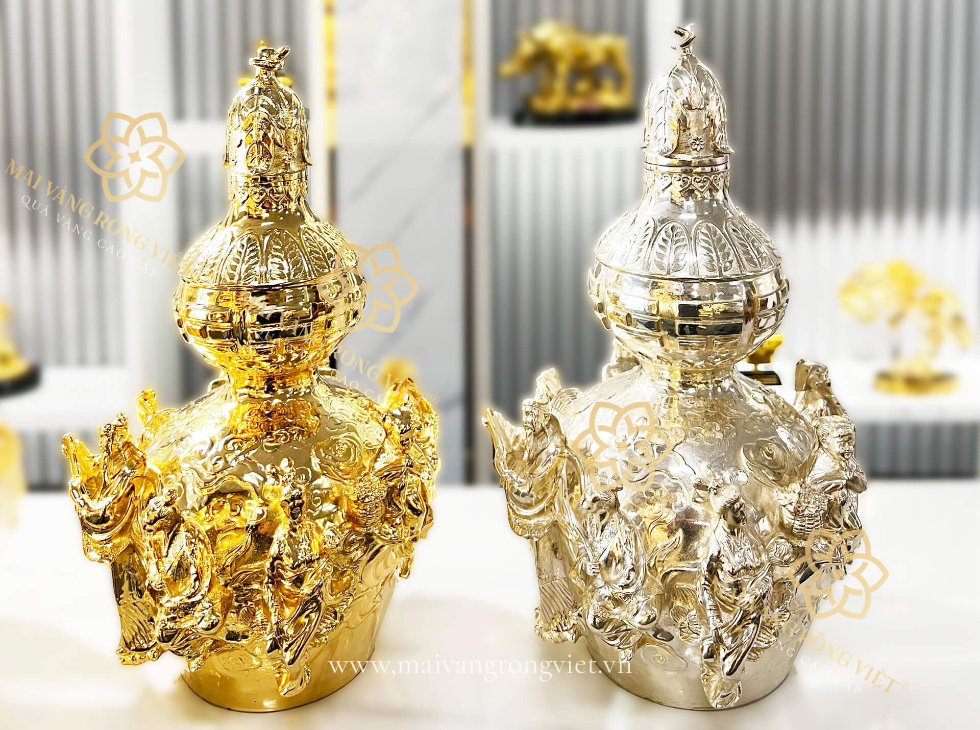 Bình Bát Tiên mạ vàng 24k