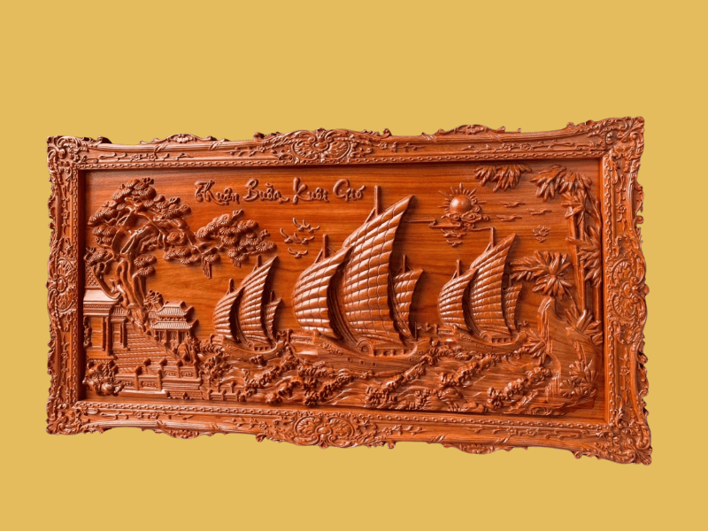 Tranh thuyền buồm "thuận buồm xuôi gió"