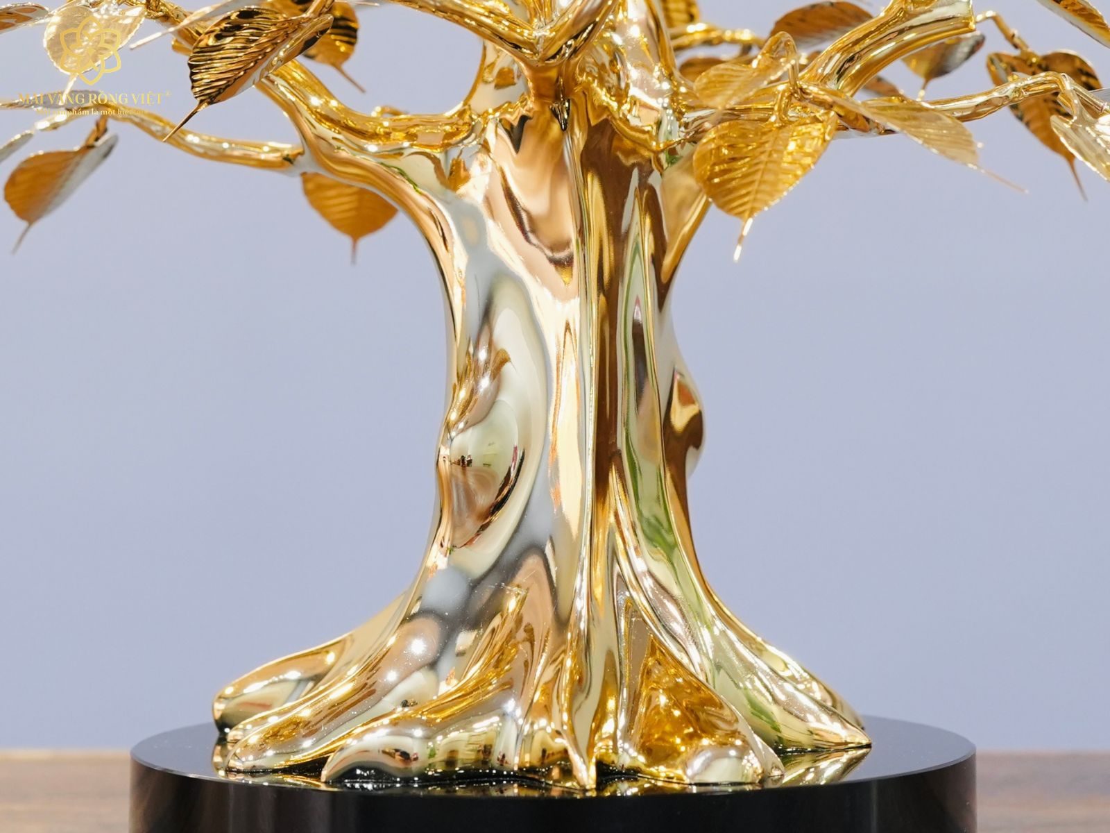 thân của cây bồ đề bình an mạ vàng 24k cao 20cm
