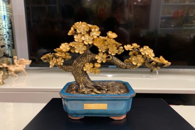 Cây bonsai dát vàng là một trong những quà tặng cao cấp lên ngôi trong năm nay