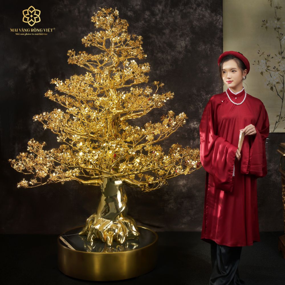Giới thiệu cây Mai Đại Phúc mạ vàng 24k cao 1m8