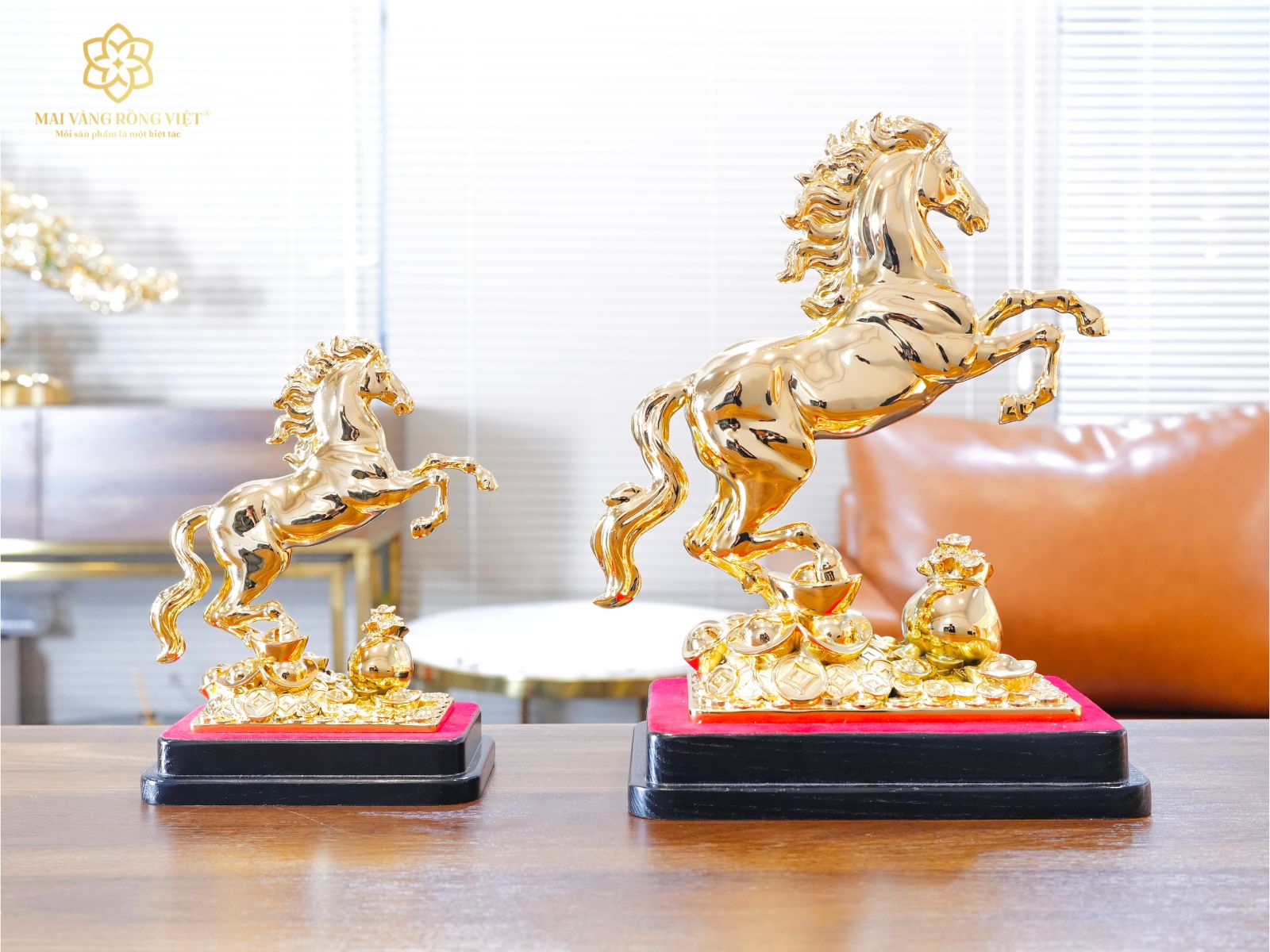 Chất liệu đồng mạ gold của tượng Kim Mã Chiêu Tài