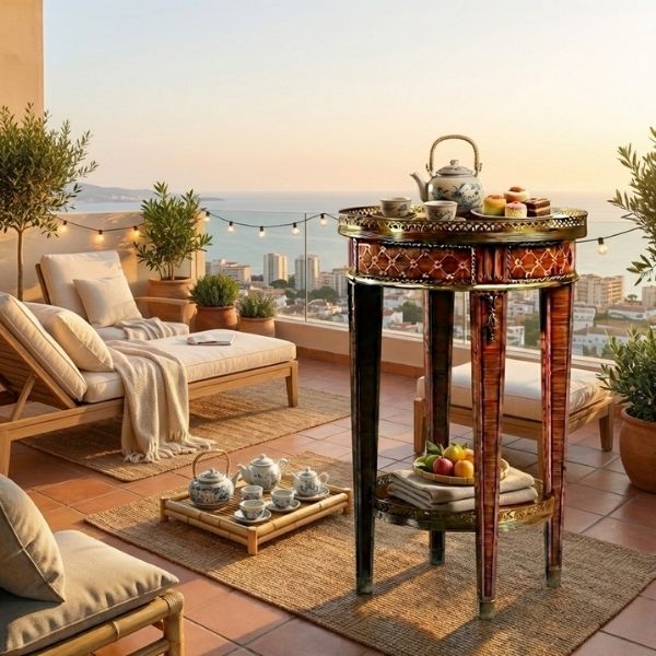 Bàn mai đôn gỗ giúp mang lại sự sang trọng và thư giãn cho không gian