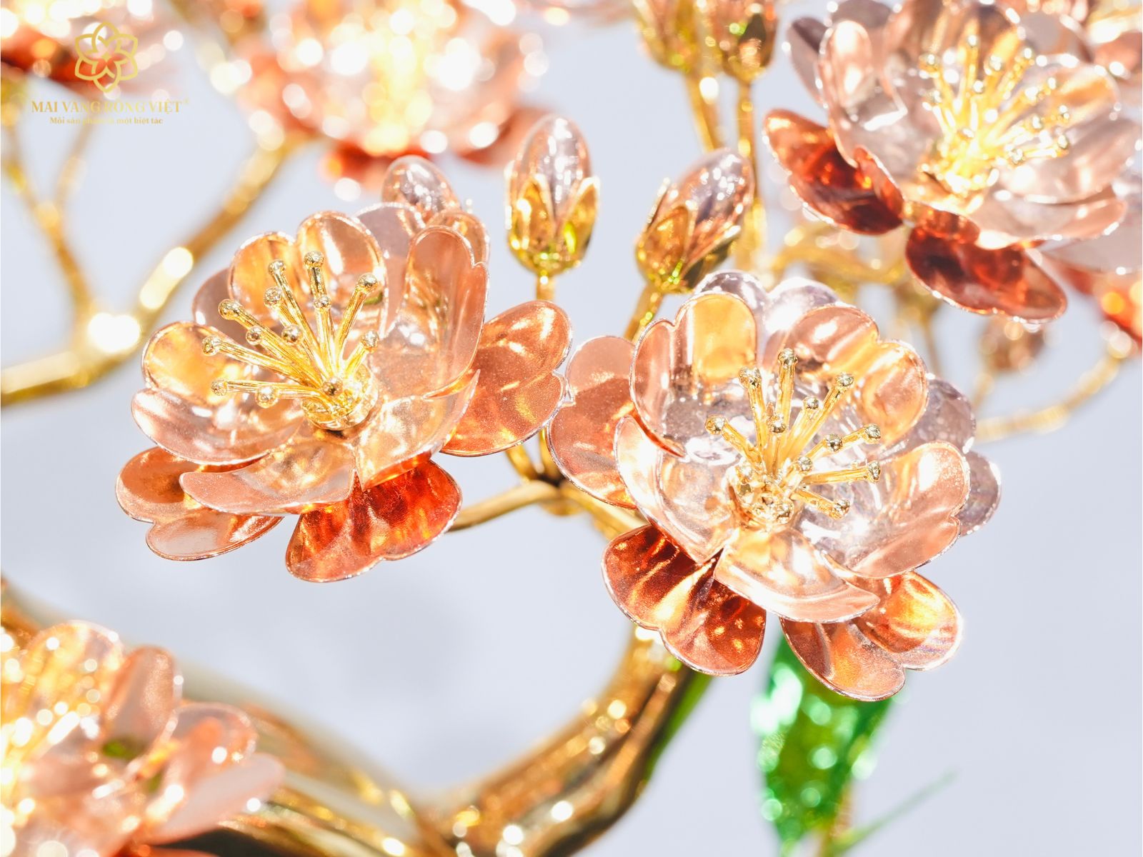 Hoa đào của cây Đào Bạt Phong Mạ Vàng 24K Mix Rose Gold