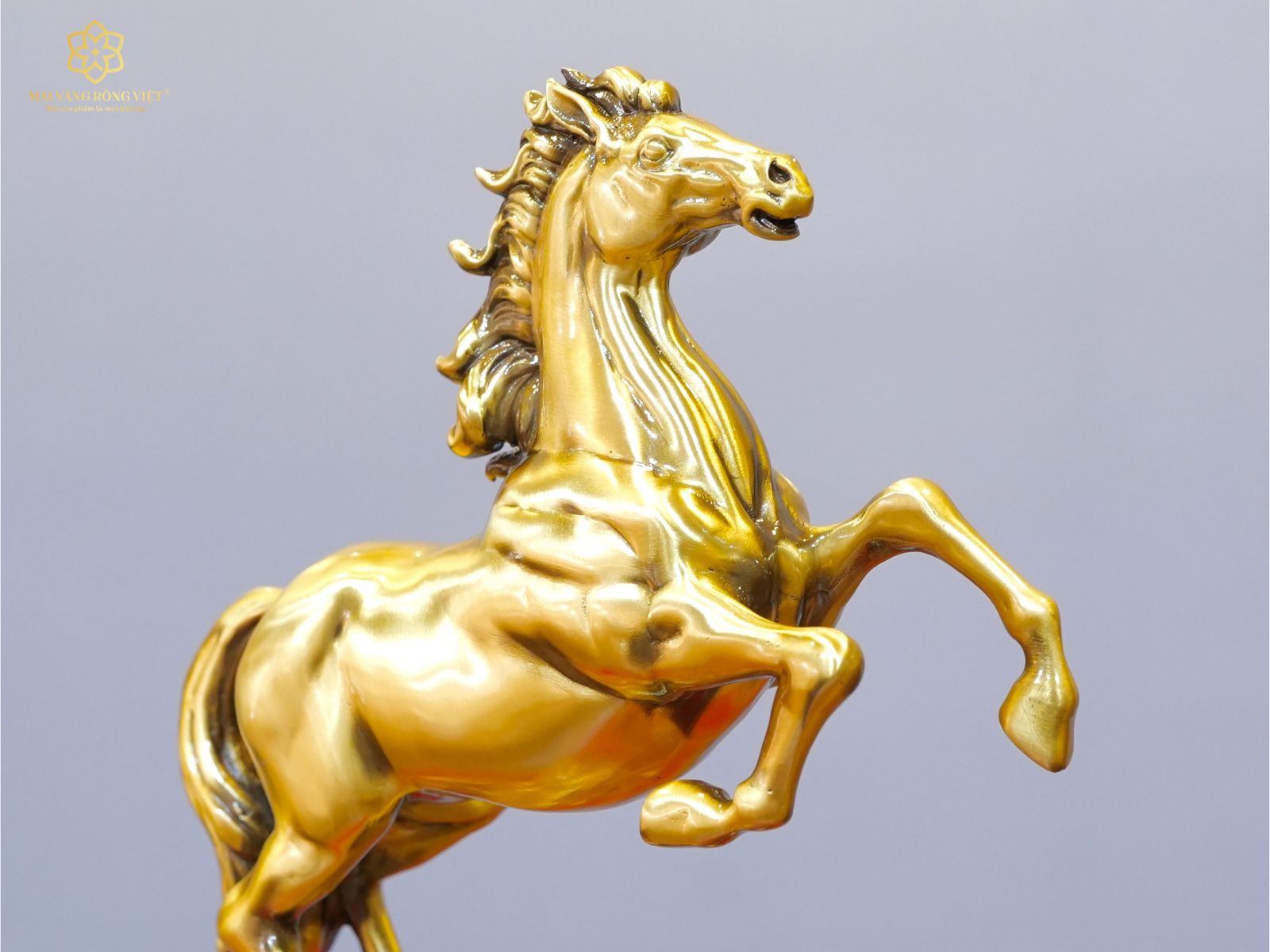Thần thái tượng Kim Mã Đại Phát bằng đồng màu cổ điển cao 20cm