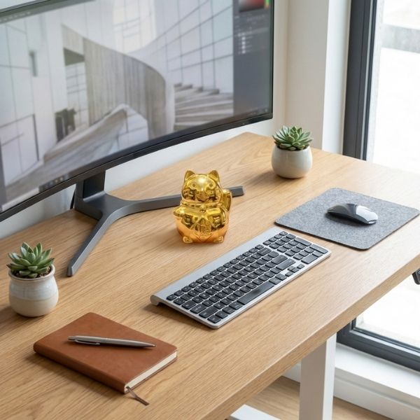 Đặt Mèo vàng tại không gian làm việc giúp tối ưu vượng khí