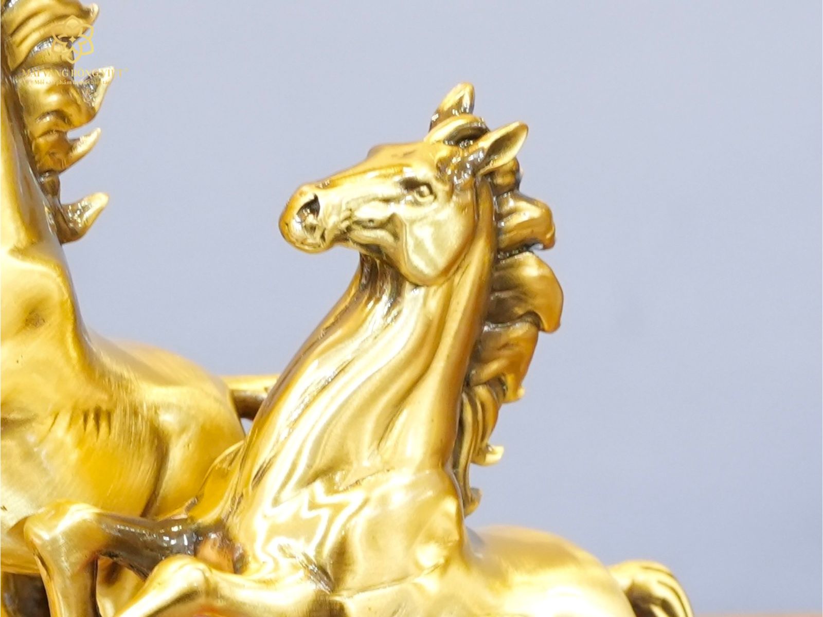 Ngựa sau của tượng song mã thịnh vượng bằng đồng cao 20cm