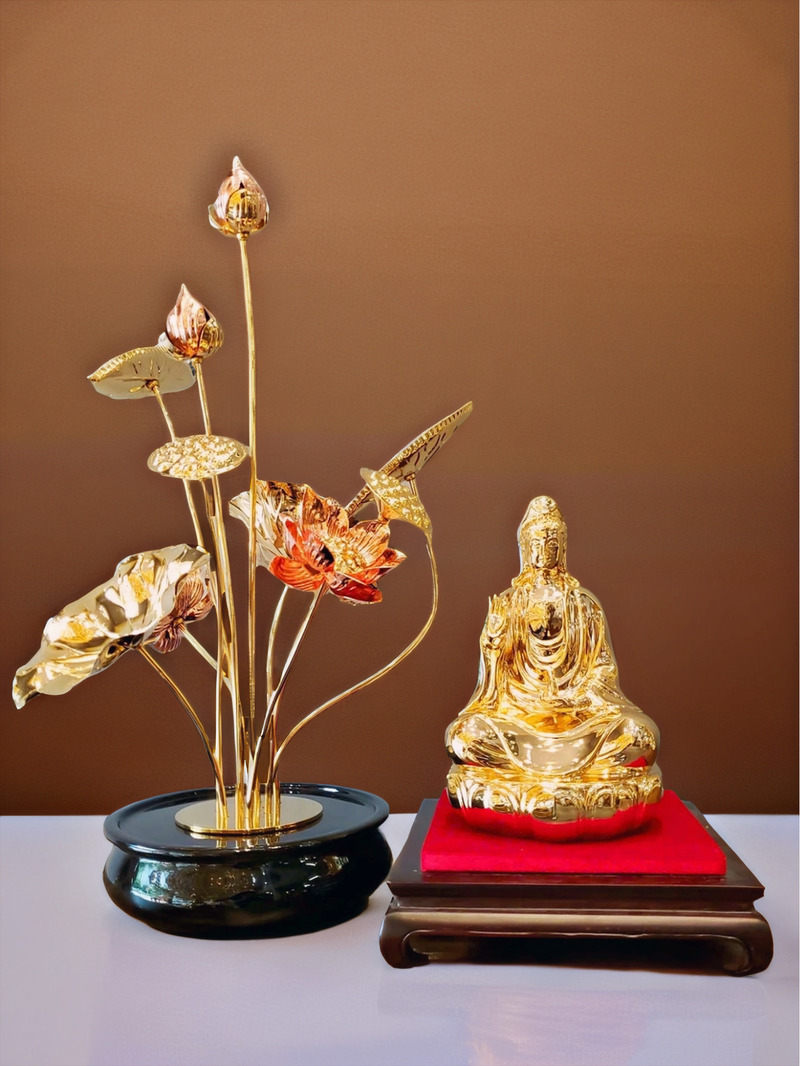 Chậu Sen Mạ Vàng