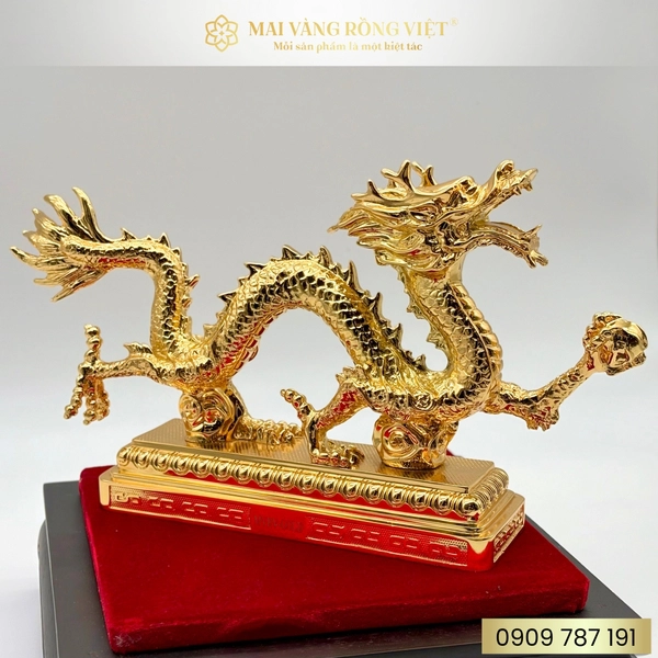 Tượng Rồng thịnh vượng mạ vàng 24k cao cấp