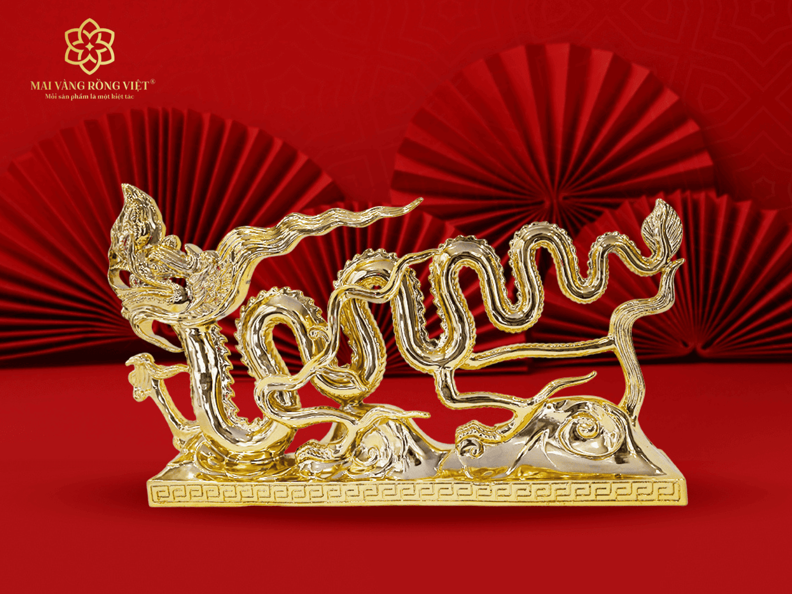 Rồng Nhà Lý Mạ Vàng 24K thể hiện sự tự cường, thịnh vượng và hòa bình của dân tộc