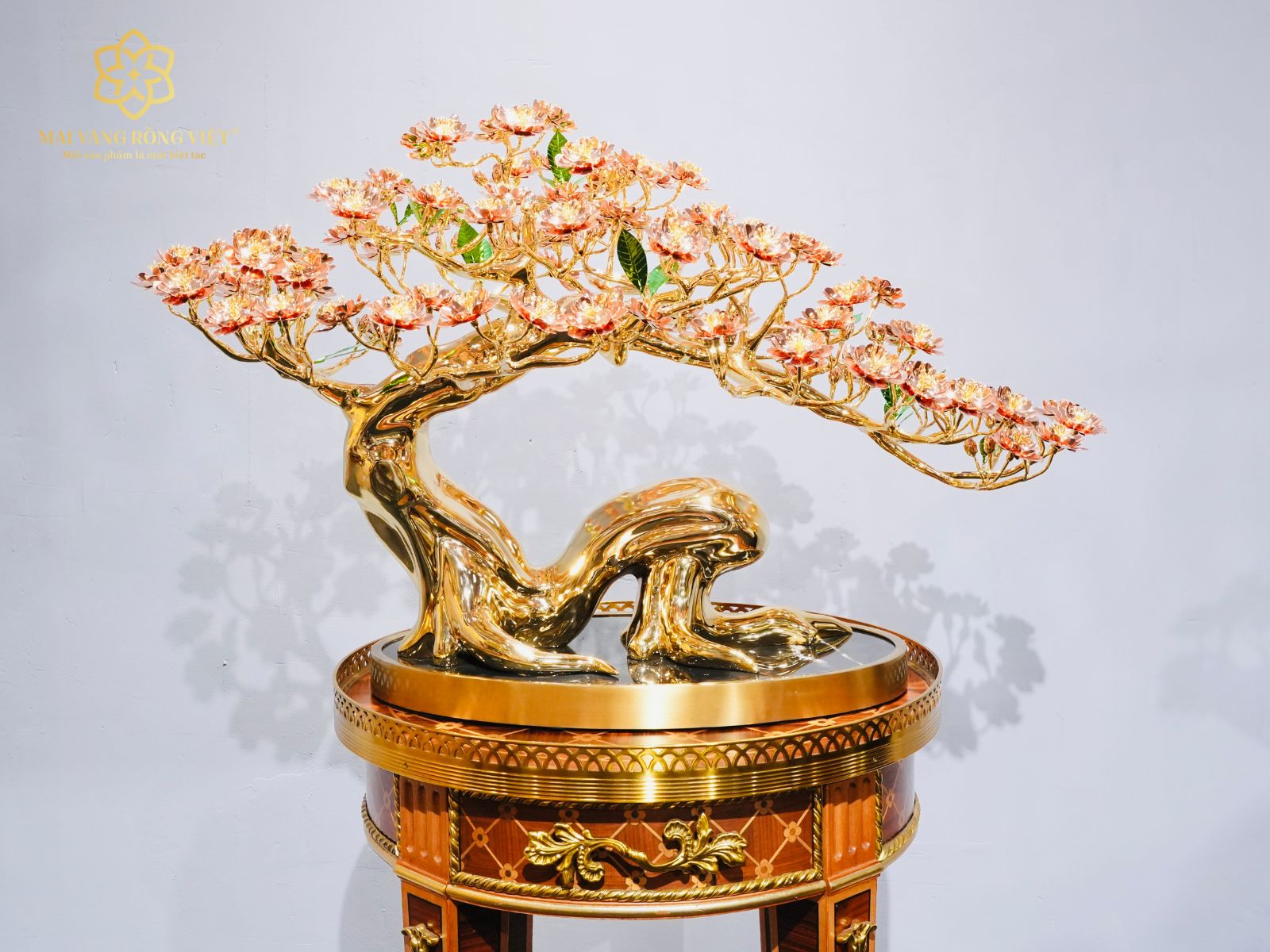 Thiết kế Cây Đào Kỳ Lân Mạ Vàng 24K Mix Rose Gold