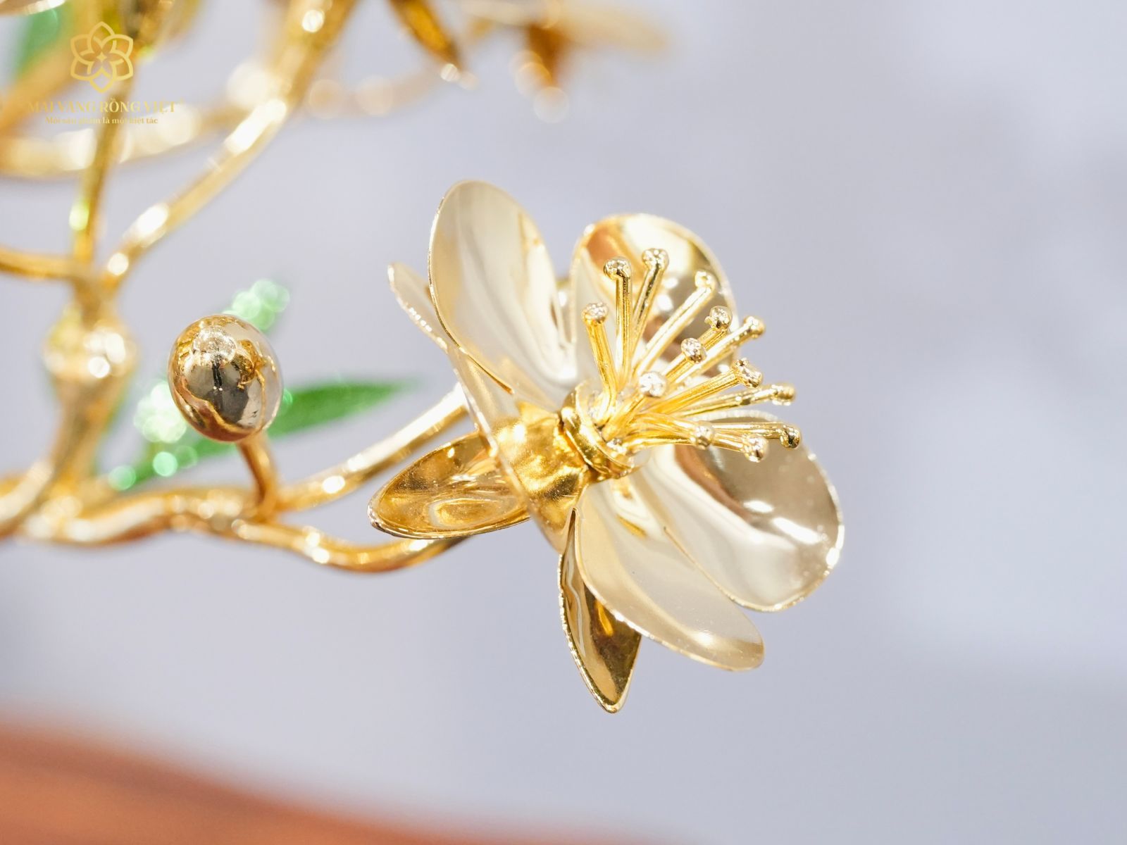 Thiết kế nhụy cây Kim Mai Ngũ Phúc mạ vàng 24K