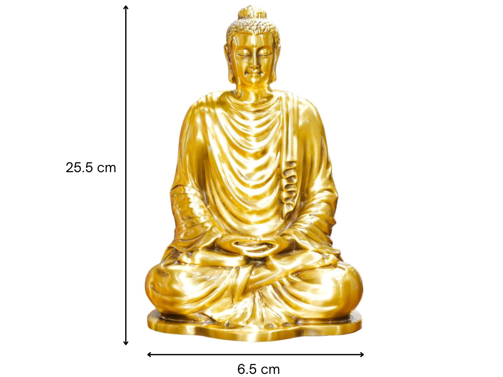 Thông số tượng Phật Thích Ca Mâu Ni bằng đồng mạ cổ điển