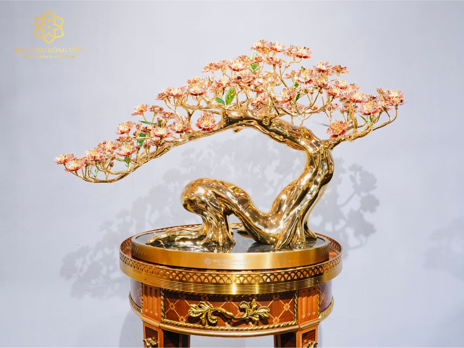 Ý nghĩa cây đào kỳ lân mạ vàng 24k mix rose gold