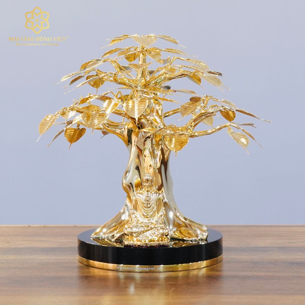 Cây Bồ Đề Bình An mạ vàng 24K cao 20cm