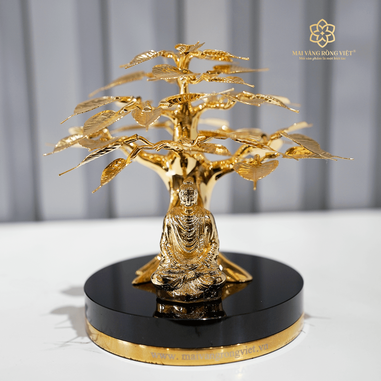 Cây Bồ Đề Bình An Mạ Vàng 24K Cao 9cm