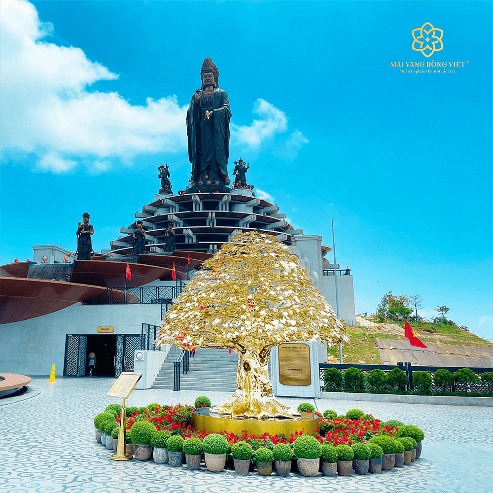 Cây Bồ Đề Vĩ Đại Cát Tường Mạ Vàng 24K Cao 3,6 mét