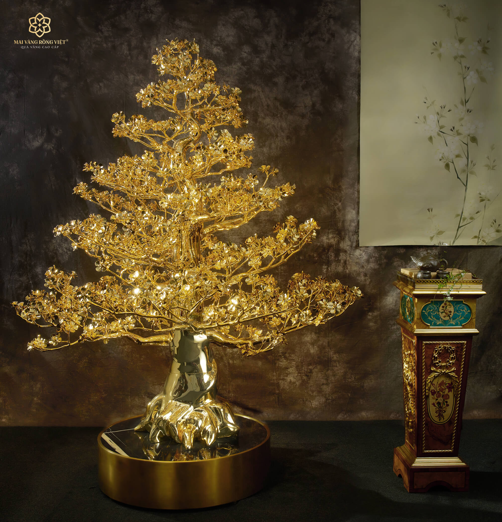 Cây Mai Đại Phúc Mạ Vàng 24K Cao 1m8
