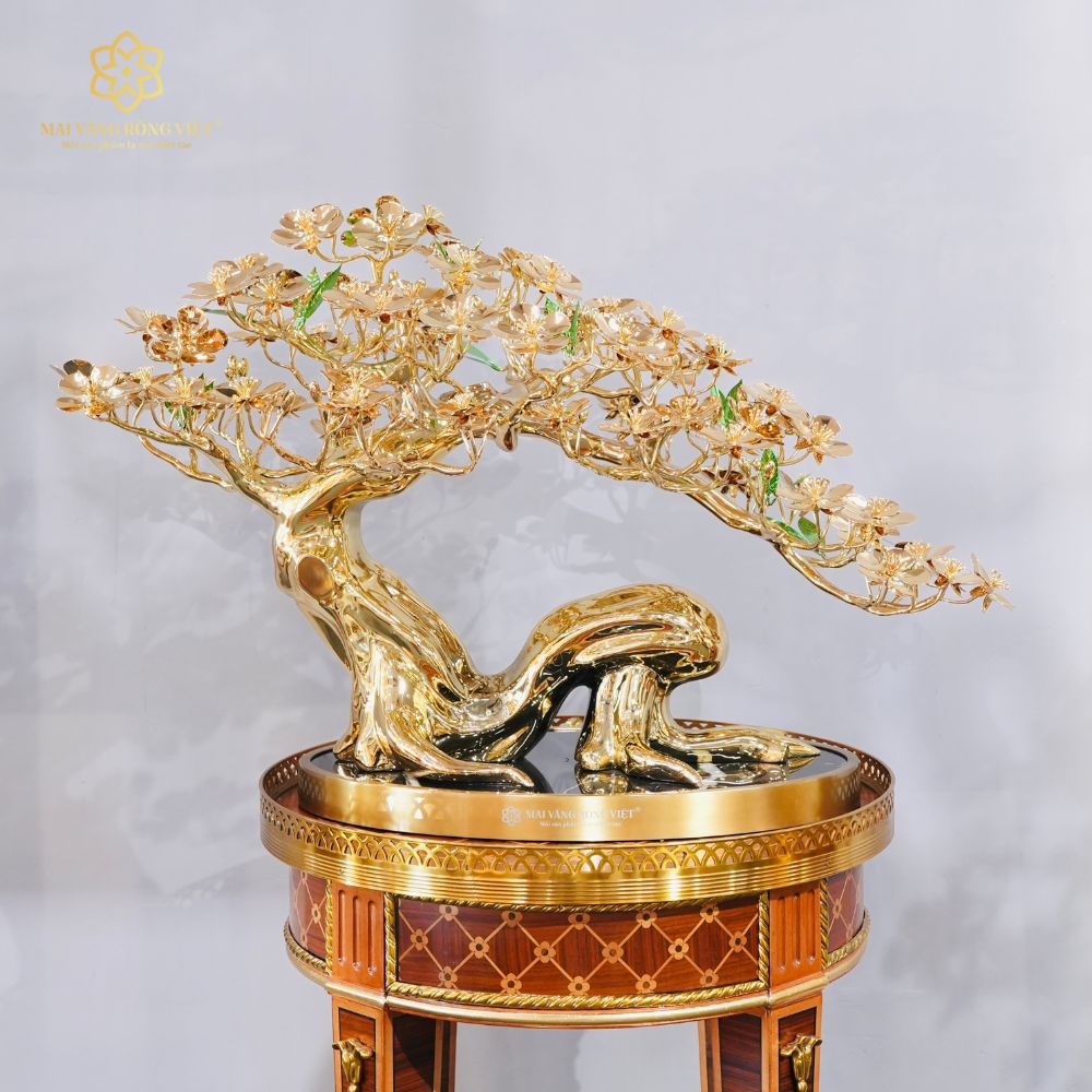 Cây Mai Kỳ Lân Mạ Vàng 24K Cao 45cm