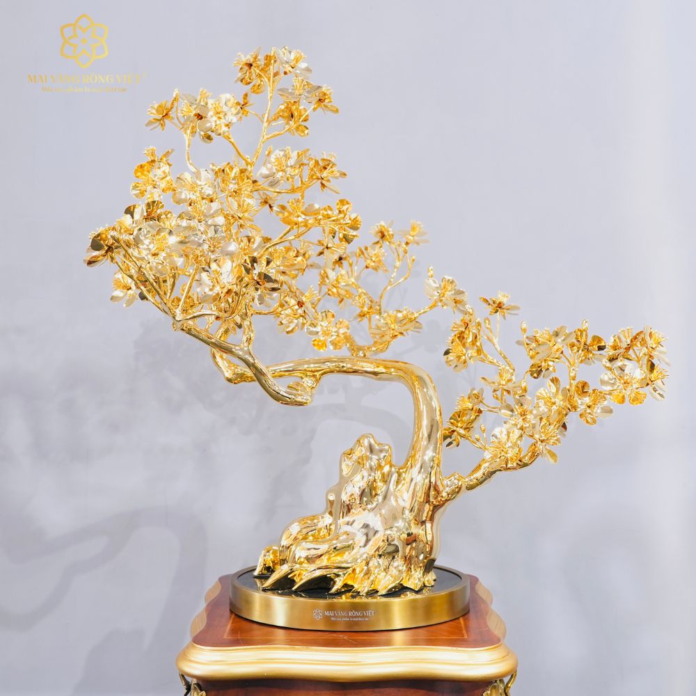 Cây Mai Long Thăng Mạ Vàng 24K Cao 60cm