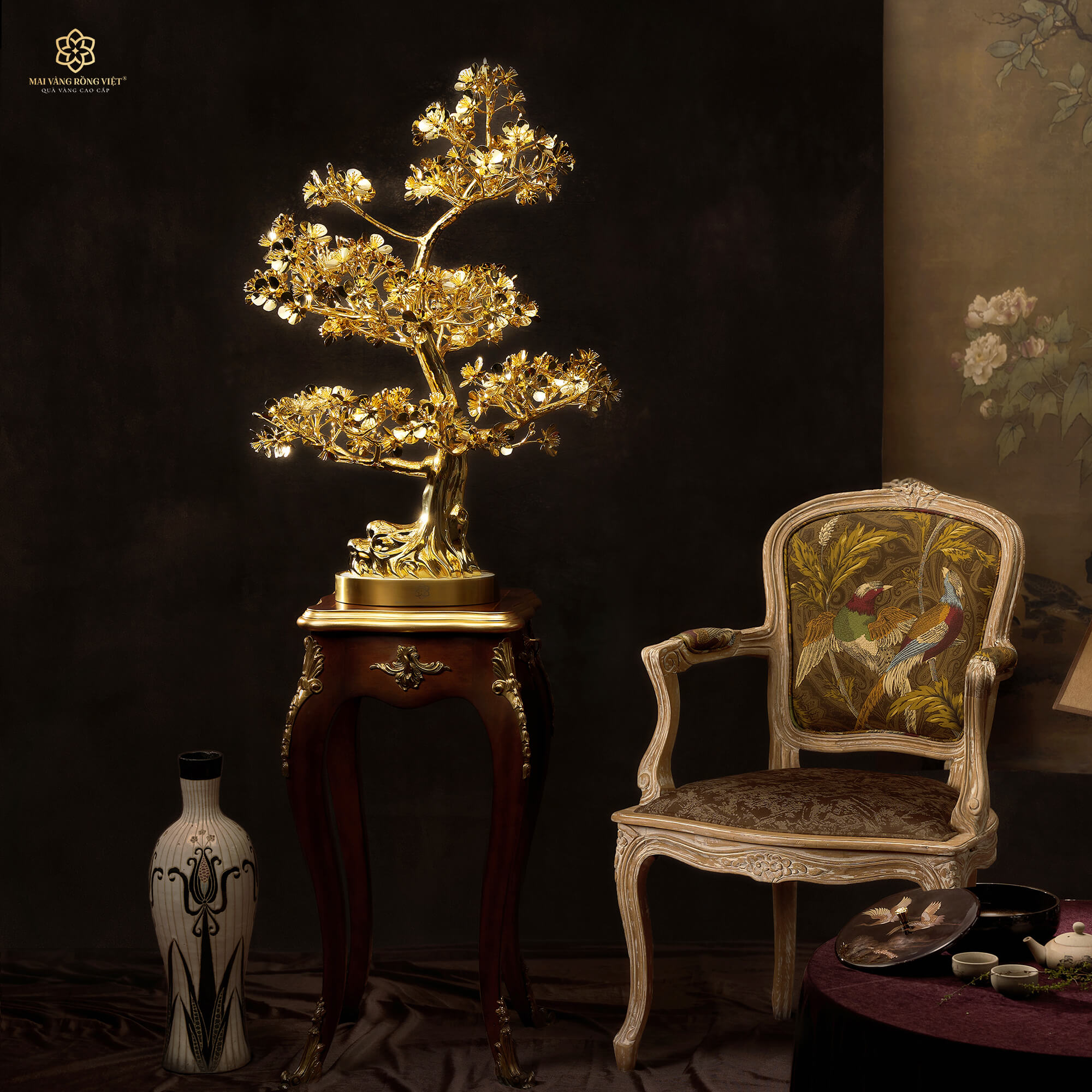 Cây Mai Rồng Việt Mạ Vàng 24K Cao 80cm