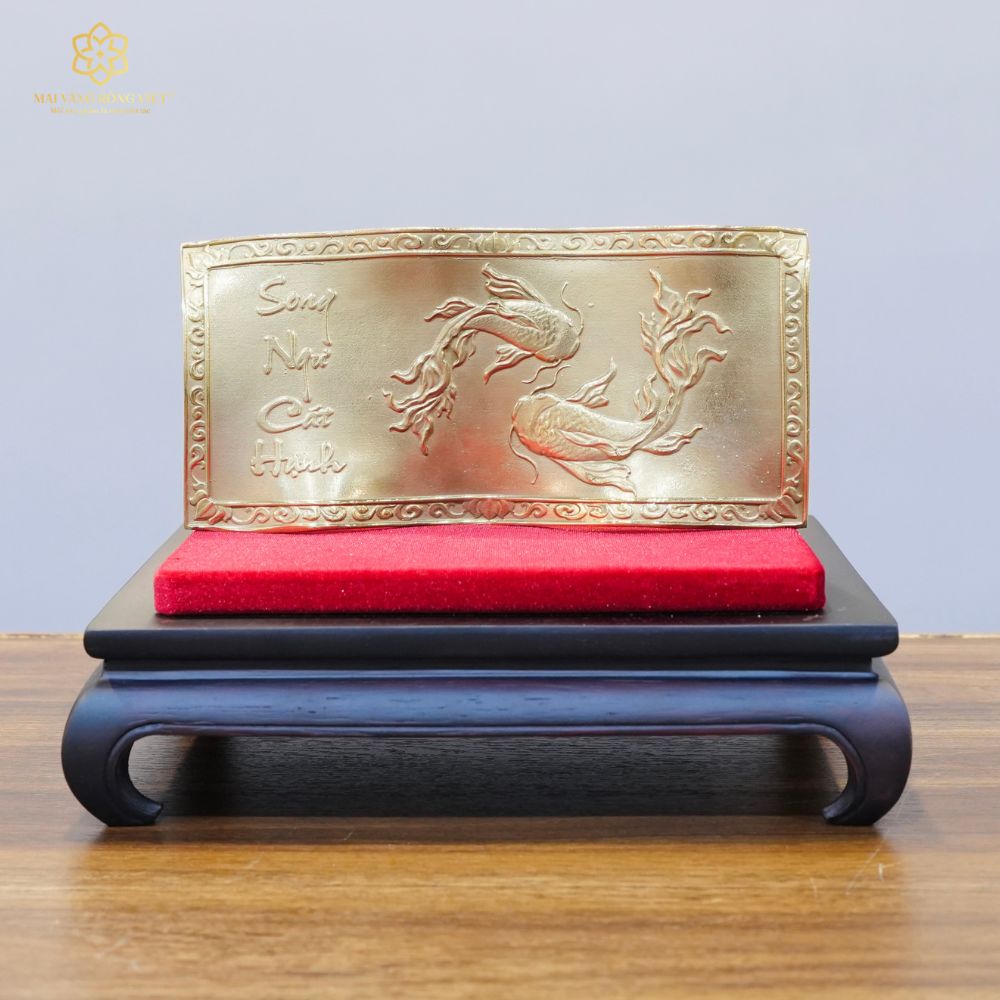 Đồng Song Ngư Cát Hạnh Màu Gold