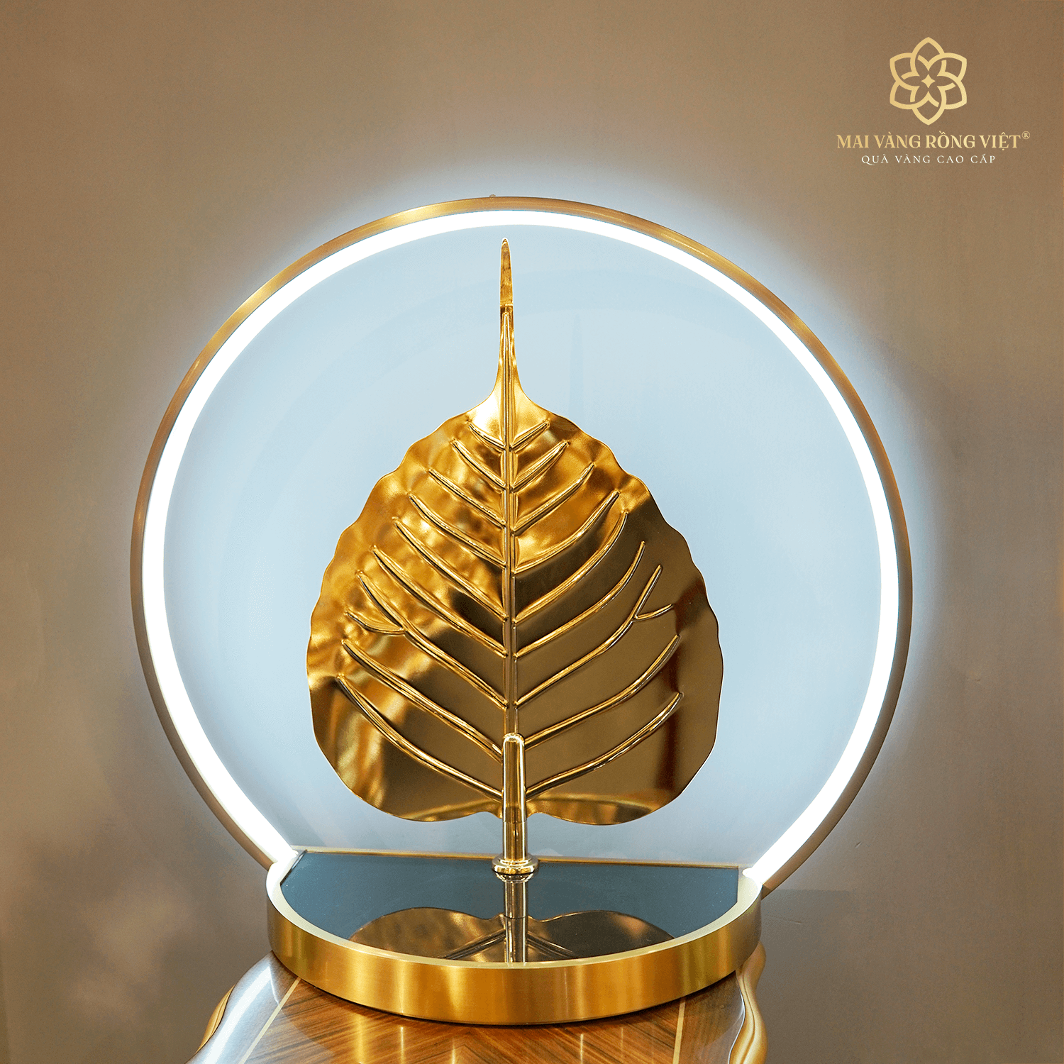 Lá Bồ Đề Quang Minh Mạ Vàng 24k