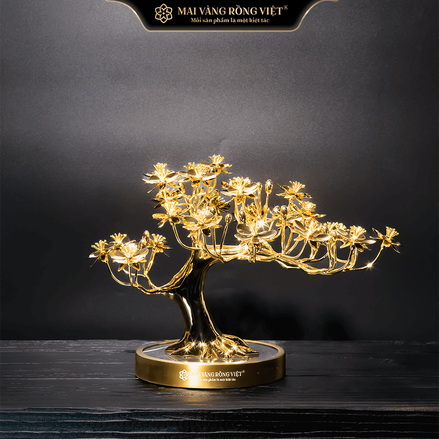 Cây Mai Nghinh Phong Mạ Vàng 24K