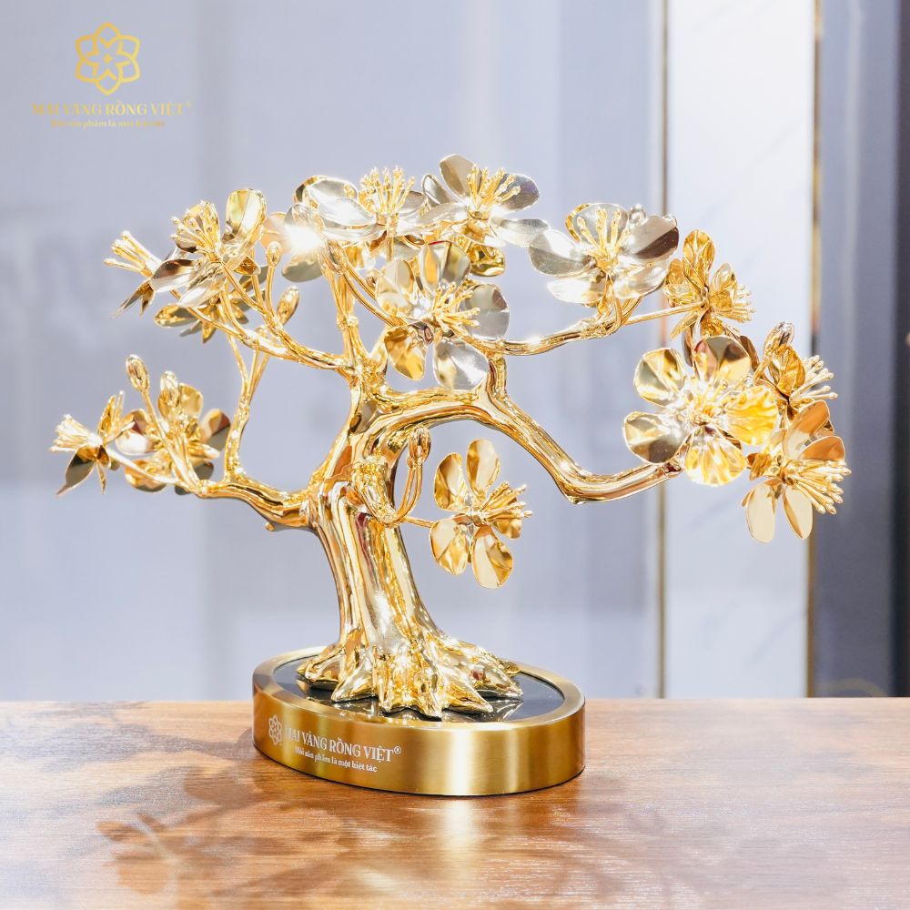 Cây Mai Nghinh Phong Mạ Vàng 24K