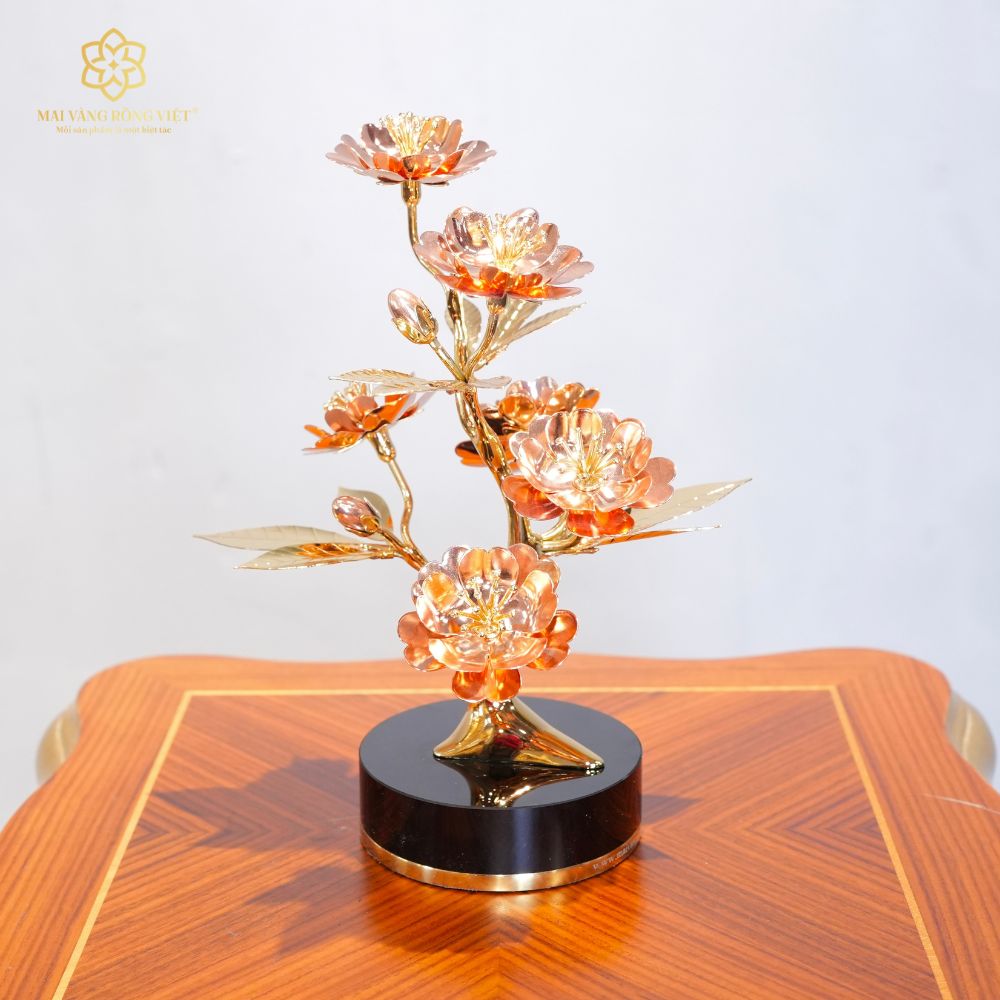 Cành Đào Mạ Vàng 24K Mix Rose Gold