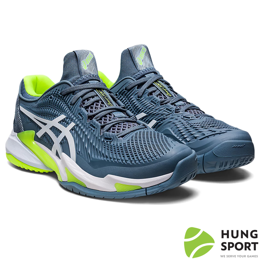 Giày Tennis Asics Court FF 3 Steel Ghi/Trắng/Xanh