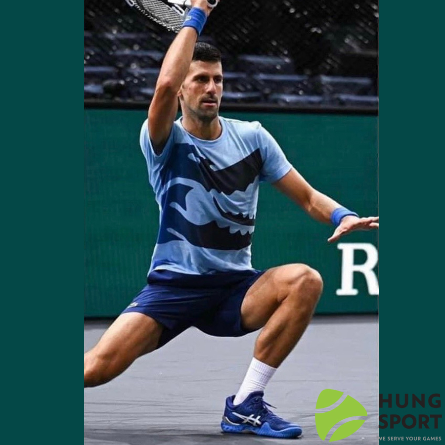 Bộ quần áo thể thao tennis SF Lacoste Tranning Xanh Tím Than