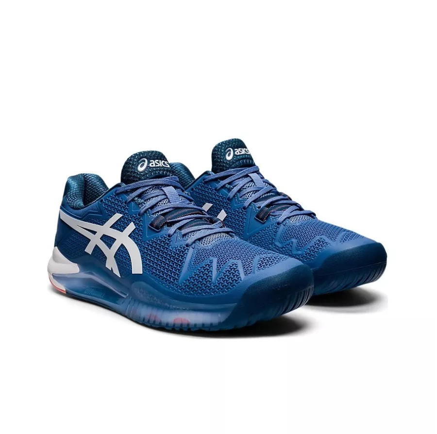 Giày Tennis Asics Gel Resolution 8 Xanh/Trắng/Xanh