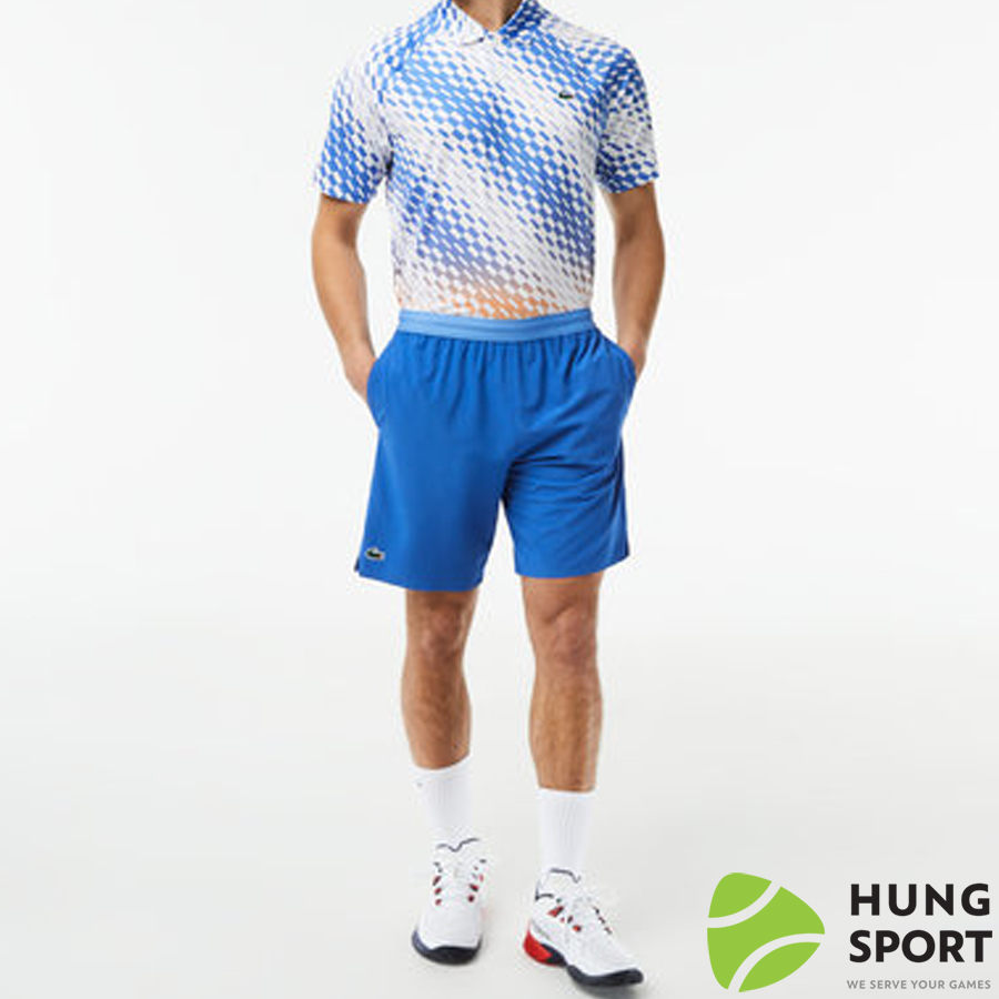 Bộ quần áo thể thao tennis SF Lacoste DJOKOVIC Polo Trắng Xanh Cam