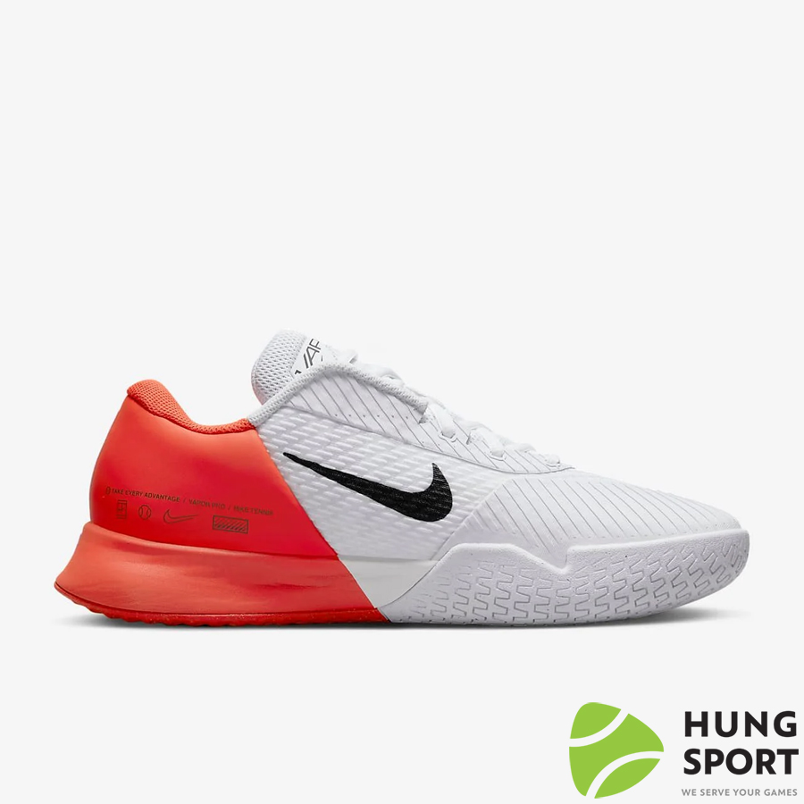 Giày Tennis Nike Court Air Zoom Vapor Pro 2 Trắng/Đỏ Cam/Tím