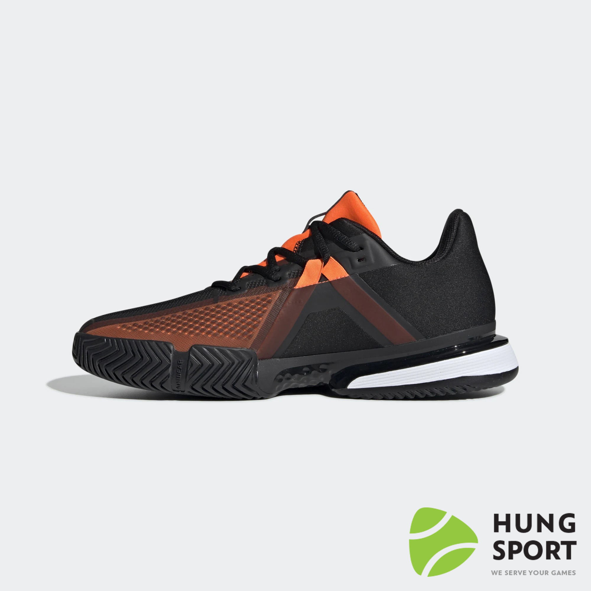 Giày Tennis Adidas Solematch Bounce Trắng/Đen/Cam