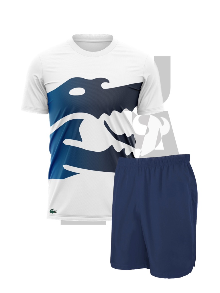 Bộ quần áo Lacoste Tranning-SF Trắng/xanh tím than