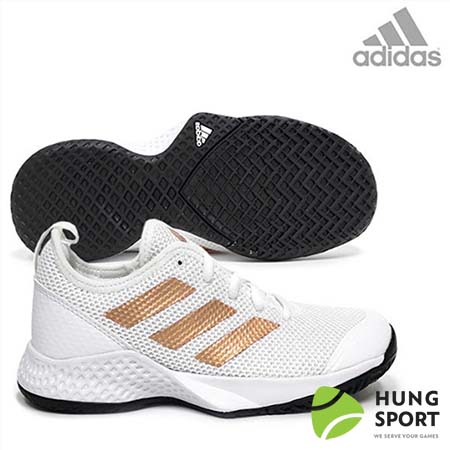 Giày Tennis Adidas Court Control Trắng/Vàng/Đen