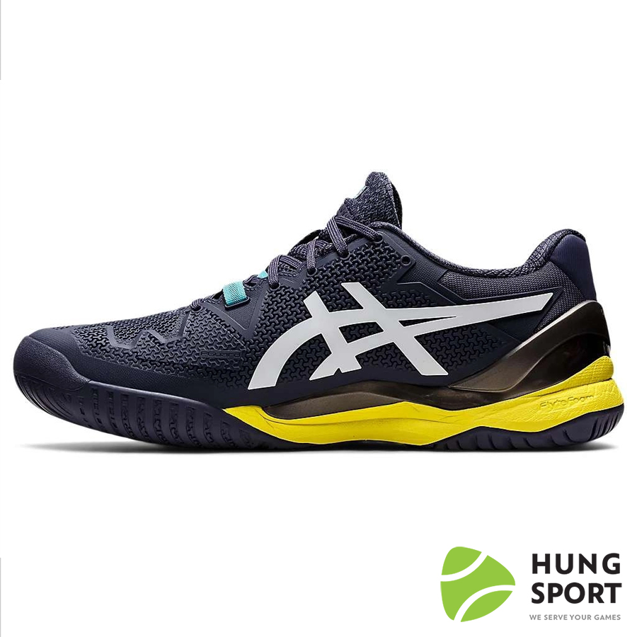 Giày Tennis Asics Gel Resolution 8 Xanh/Trắng/Vàng