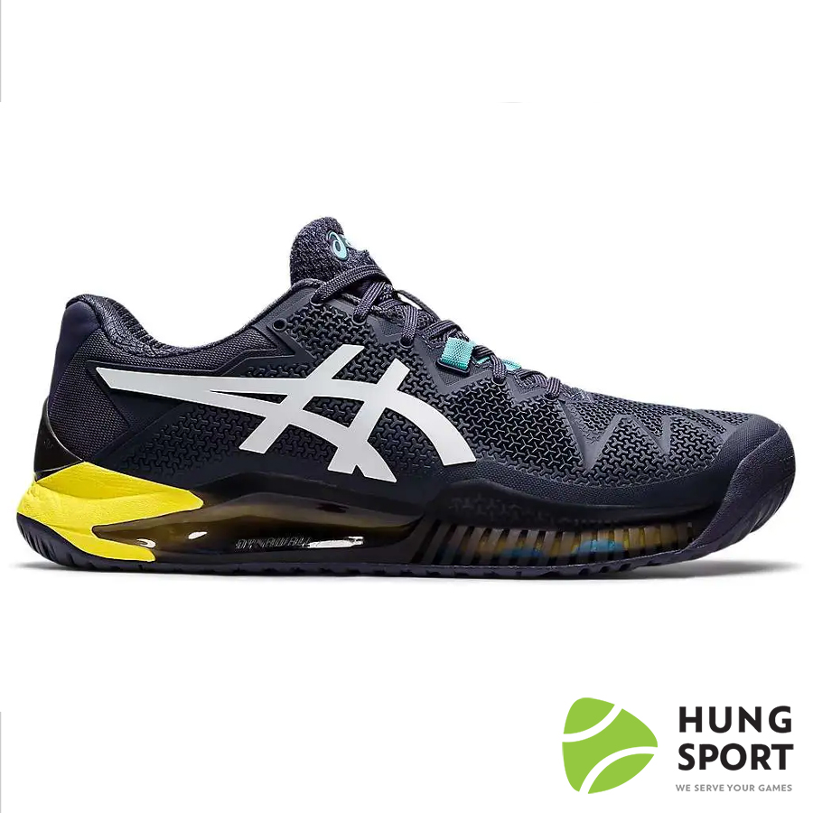 Giày Tennis Asics Gel Resolution 8 Xanh/Trắng/Vàng