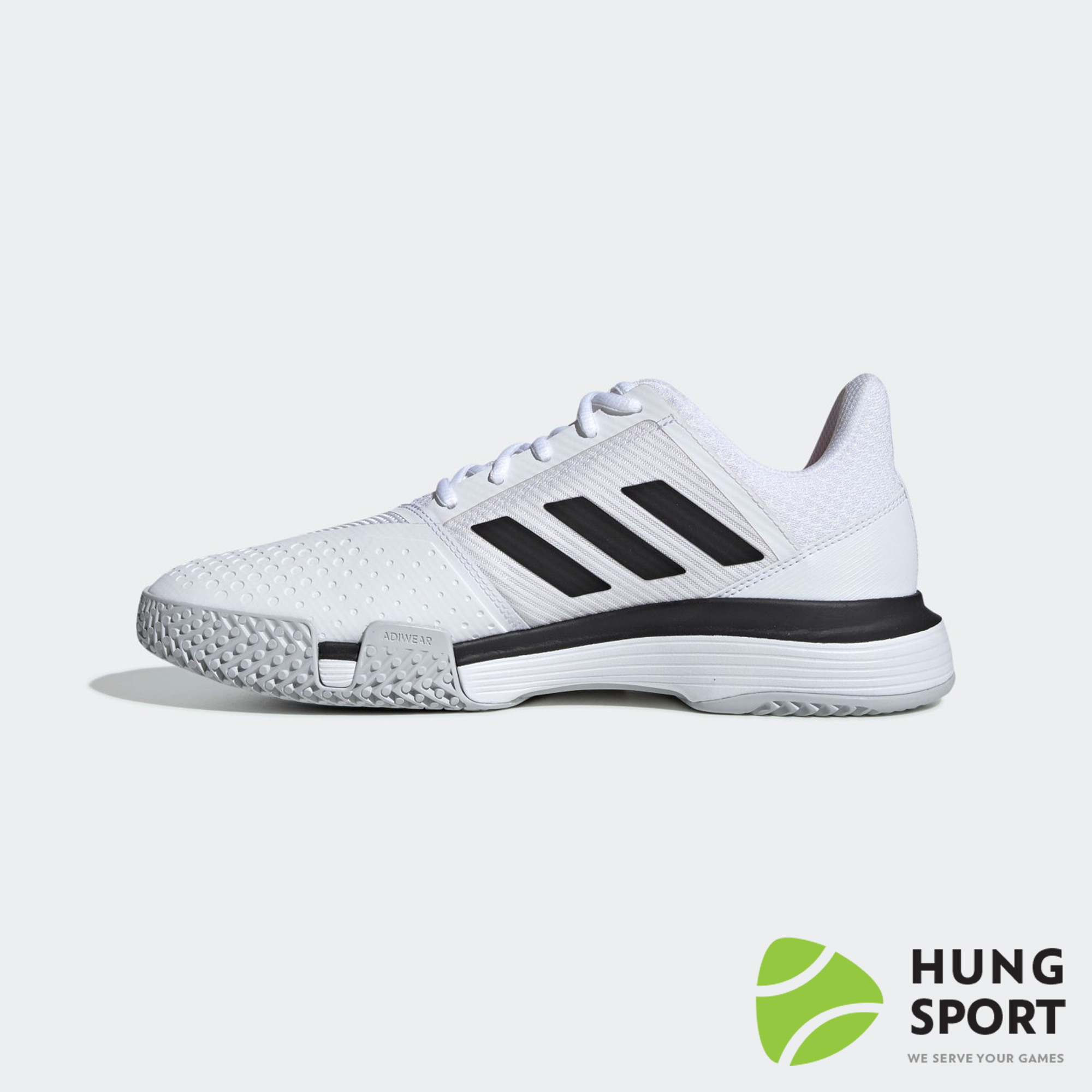 Giày Tennis Adidas Court Jam Trắng/Đen/Cam