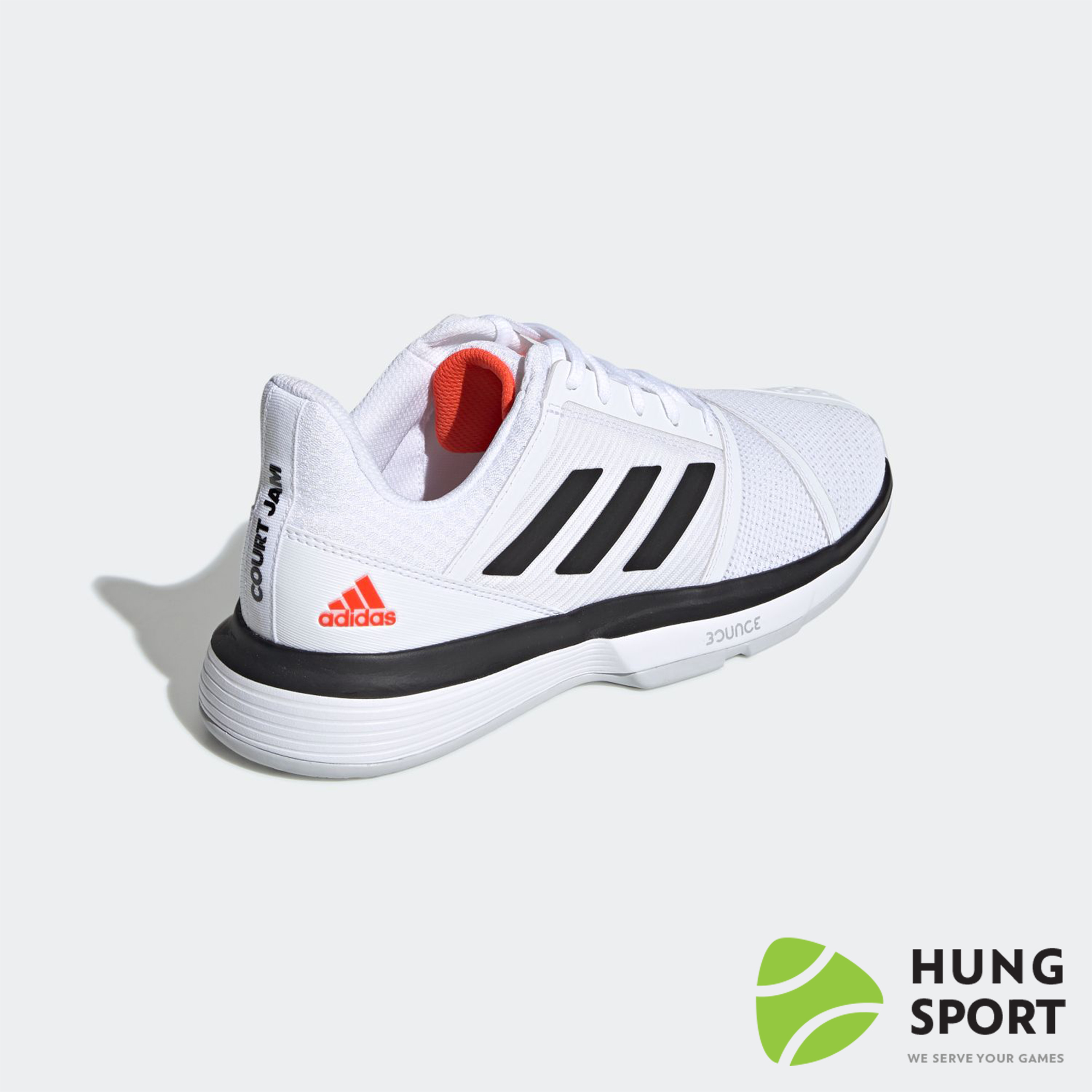 Giày Tennis Adidas Court Jam Trắng/Đen/Cam