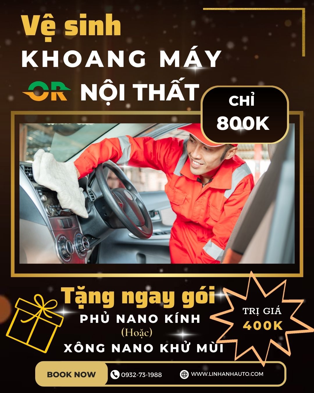 >>KHUYẾN MẠI<<Vệ sinh khoang máy và Vệ sinh nội thất